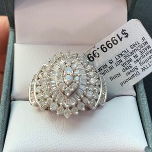 2 CTTW diamond ring size 5 3/4